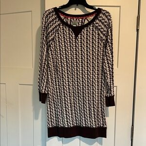 Jane and Bleecker Brown and White Knit Pajama dress. Elephant print